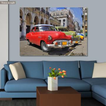 Πίνακας σε καμβά Αβάνα αυτοκίνητα, Colorful Havana cars
