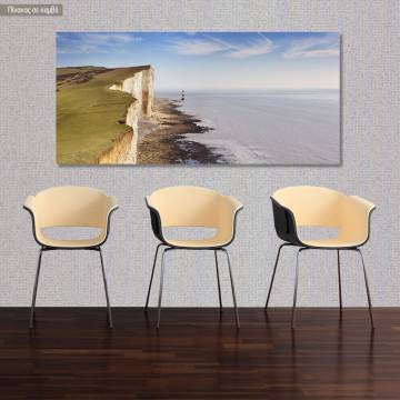 Canvas print Lighthouse by englands coast, panoramic