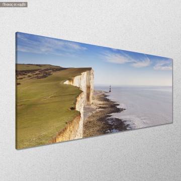 Canvas print Lighthouse by englands coast panoramic Framed canvas View 1 2
