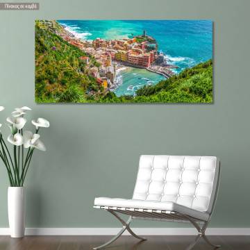 Canvas print Vernazza, Italy, panoramic