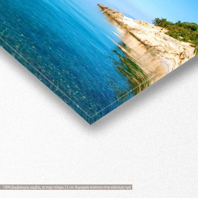 Πίνακας σε καμβά Όμορφη θάλασσα, Χαλκιδική, πανοραμικός, λεπτομέρεια