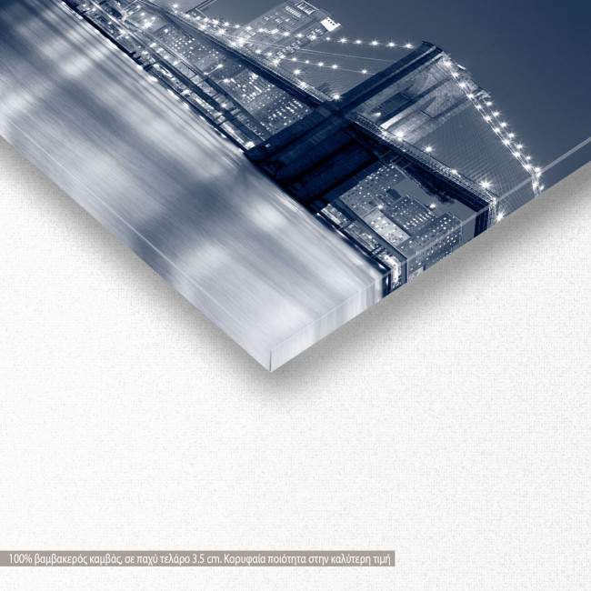Πίνακας σε καμβά City and bridge, πανοραμικός, λεπτομέρεια