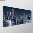 Canvas print City and bridge, panoramic, side