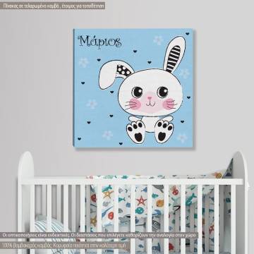 Kids canvas print Sweet Bunny with name 2