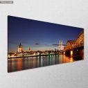 Canvas print Cologne in the evening, panoramic, side