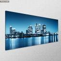 Canvas print London canal wharf, panoramic, side