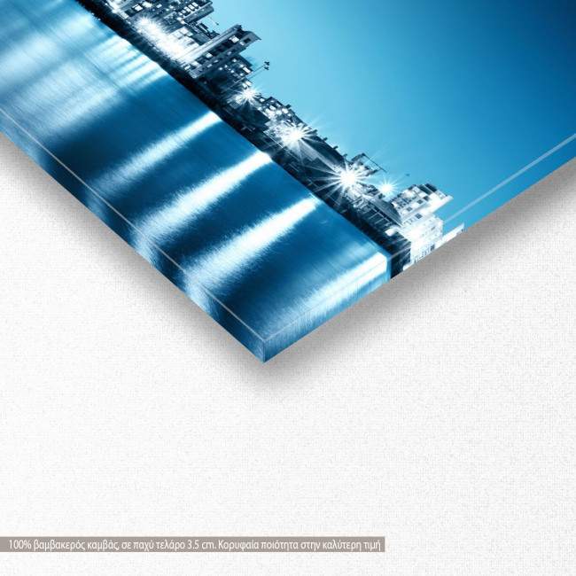 Πίνακας σε καμβά London canal wharf, πανοραμικός, λεπτομέρεια