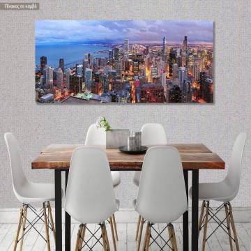Canvas print Chicago skyline, panoramic