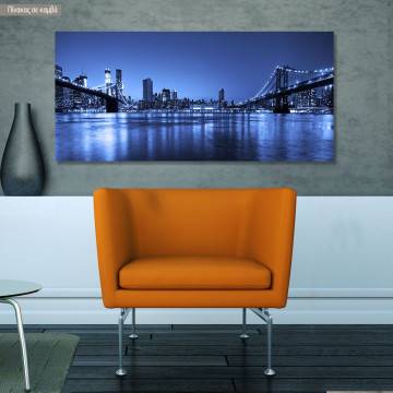 Canvas print Manhattan and Brooklyn bridges, panoramic