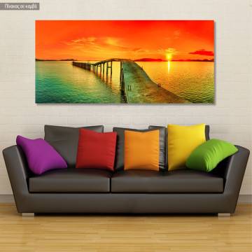 Canvas print Lagoon sunset, panoramic