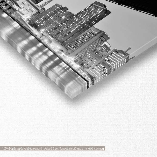 Canvas print New York city night, panoramic, detail