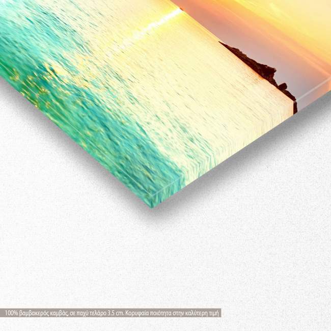 Canvas print Island sunset, panoramic, detail