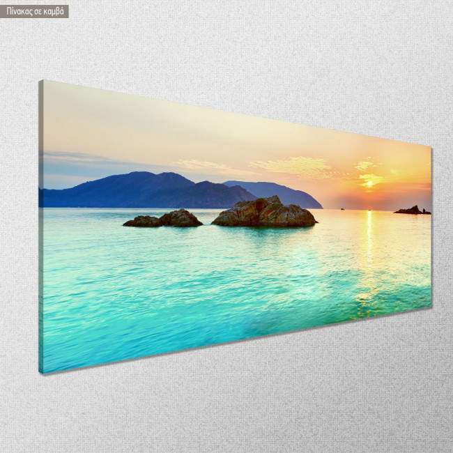 Πίνακας σε καμβά Island sunset, πανοραμικός, κοντινό