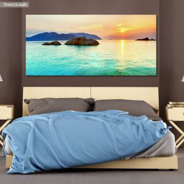 Πίνακας σε καμβά Island sunset, πανοραμικός