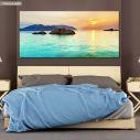 Canvas print Island sunset, panoramic