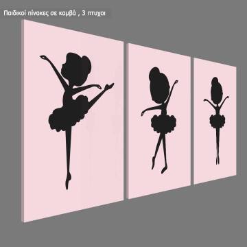 Canvas print Ballarinas, 3 panels art 1 2