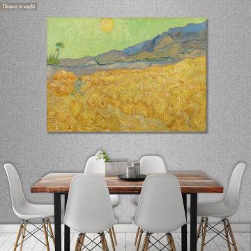 Πίνακας ζωγραφικής  Wheatfield with a reaper, Vincent van Gogh, αντίγραφο σε καμβά
