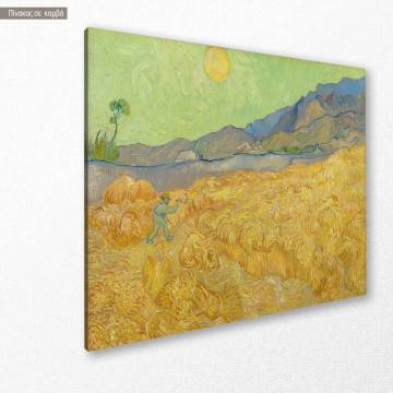 Πίνακας ζωγραφικής  Wheatfield with a reaper, Vincent van Gogh, αντίγραφο σε καμβά 2