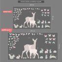 Kids wall stickers Forest animals . floral patterns