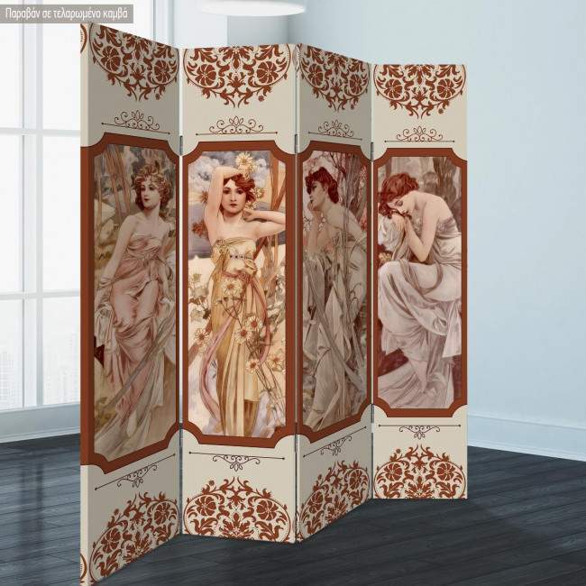 Room divider Times of day, Mucha