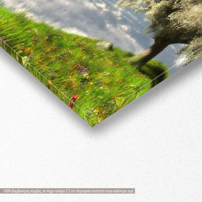 Canvas print Spring over the clouds, panoramic, detail