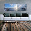 Canvas print Mykonos little Venice sunset, panoramic