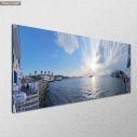 Canvas print Mykonos little Venice sunset, panoramic, side