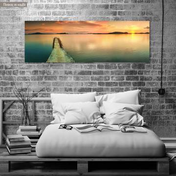 Canvas print Green sunset, panoramic