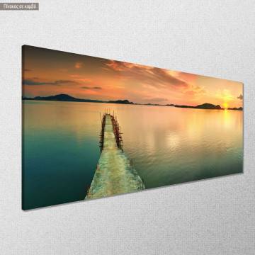 Canvas print Green sunset panoramic Framed canvas View 1 2