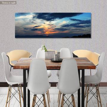 Canvas print Blue sunset, panoramic