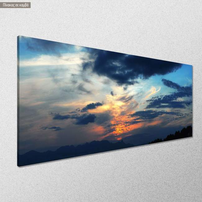Πίνακας σε καμβά Blue sunset, πανοραμικός, κοντινό