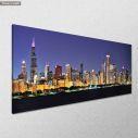 Canvas print Chicago's night, panoramic, side