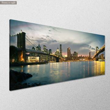 Canvas print Manhatan and Brooklin bridge panoramic Framed canvas View 1 2