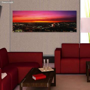 Canvas print Sunset over the valley, panoramic