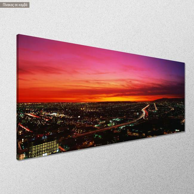 Canvas print Sunset over the valley, panoramic, side