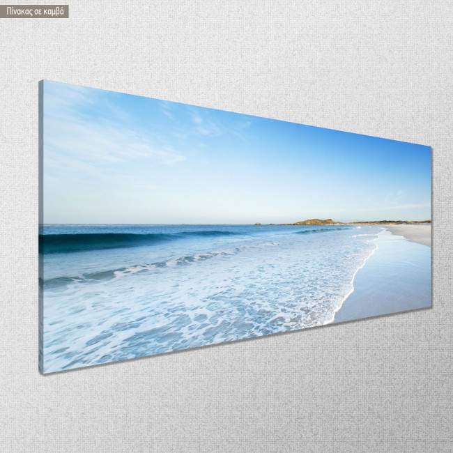 Canvas print Blue beach, panoramic, side
