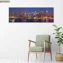 Canvas print Manhattan at night, panoramic