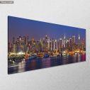 Canvas print Manhattan at night, panoramic, side