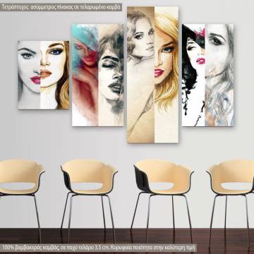 Canvas print Beauty is in the eye of the beholder, four panels