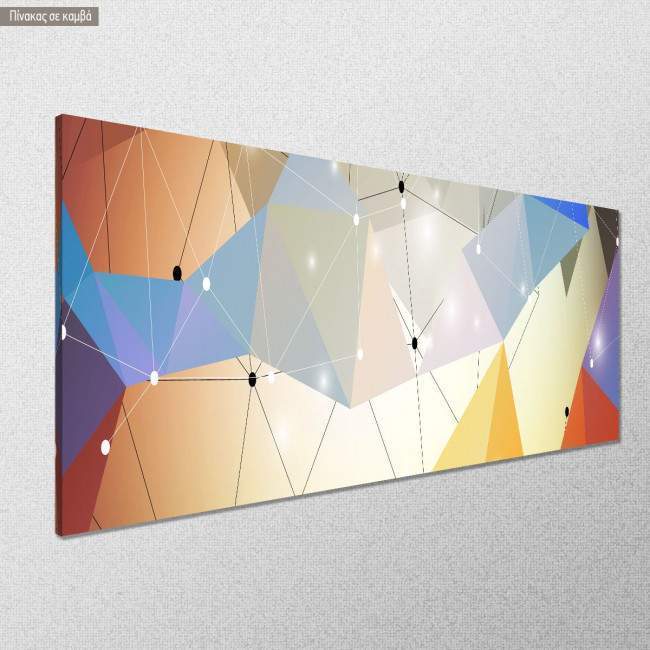 Canvas print Polygonal shapes I, panoramic, side