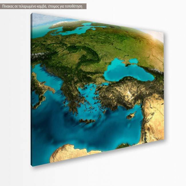 Canvas print Greece map 3d illustration high detail