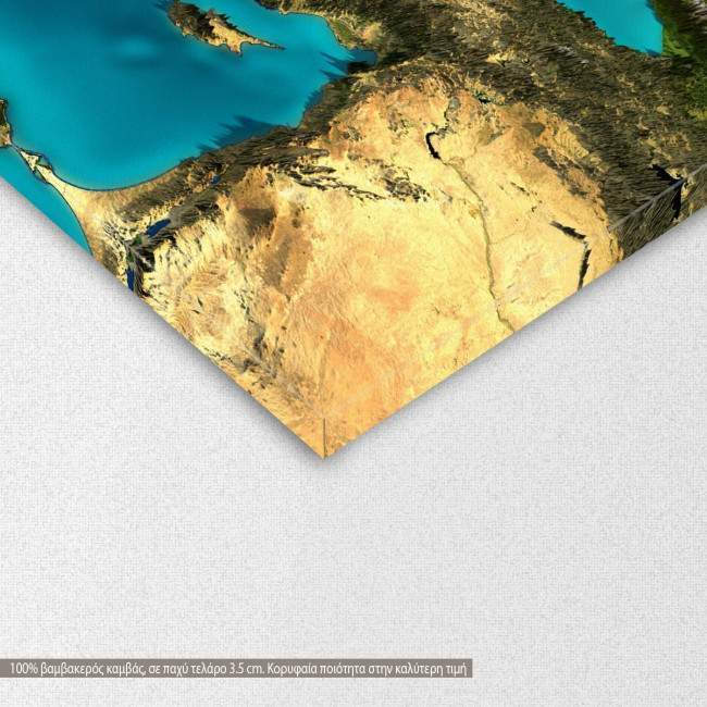 Canvas print Greece map 3d illustration high detail