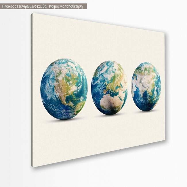 Canvas print Planet Earth 3 globes
