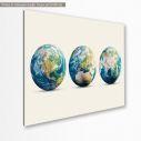 Πίνακας σε καμβά Planet Earth 3 globes, κοντινό