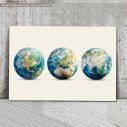 Πίνακας σε καμβά Planet Earth 3 globes