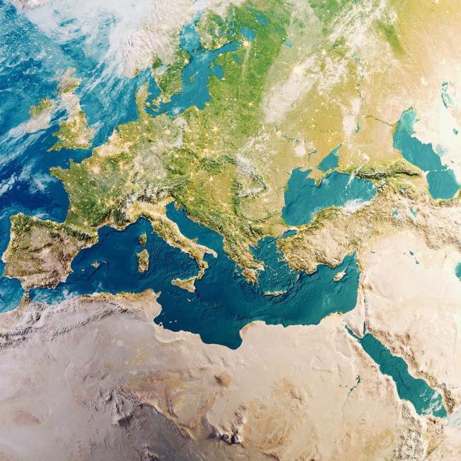 Canvas print Planet Earth 3 globes