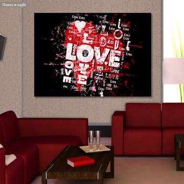 Canvas print Love, grunge style 2