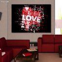 Canvas print Love, grunge style