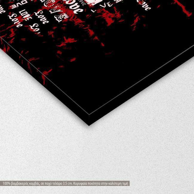 Canvas print Love, grunge style, detail