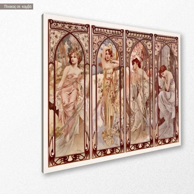 Canvas print Times of day, Mucha A, side